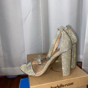 Charlotte Russ block heels silver